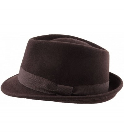 Fedoras Trilby Wool Felt Trilby Hat - Marron - CW1884TZQGY $33.66