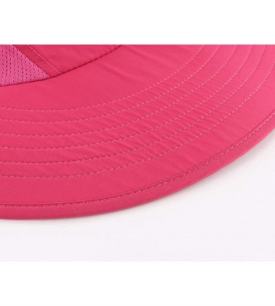 Sun Hats Outdoor UPF50+ Sun Hat Wide Brim Mesh Fishing Hat with Neck Flap - Rose Red - CO18OT3WLC6 $9.83