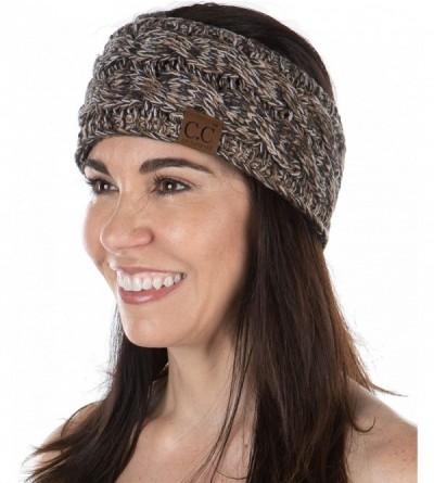 Cold Weather Headbands Exclusives Womens Head Wrap Lined Headband Stretch Knit Ear Warmer - Brown- Camel- Grey- Ivory - 4 Ton...