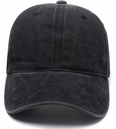 Baseball Caps Men Women Custom Text Embroidered Denim Hat Team Christmas Adjustable Snapback Baseball Caps - Black - CX18IO2C...