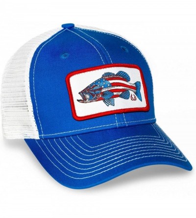 Baseball Caps Fishing AmeriBass Mesh Back Hat Blue - C618RI3ESNX $16.77