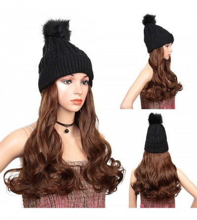 Skullies & Beanies Baseball Cap with Long Wavy Synthetic Hair for Women - Beanie-light Brown - CX18ASET7RD $12.11
