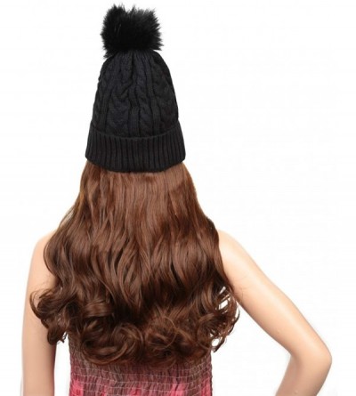 Skullies & Beanies Baseball Cap with Long Wavy Synthetic Hair for Women - Beanie-light Brown - CX18ASET7RD $12.11