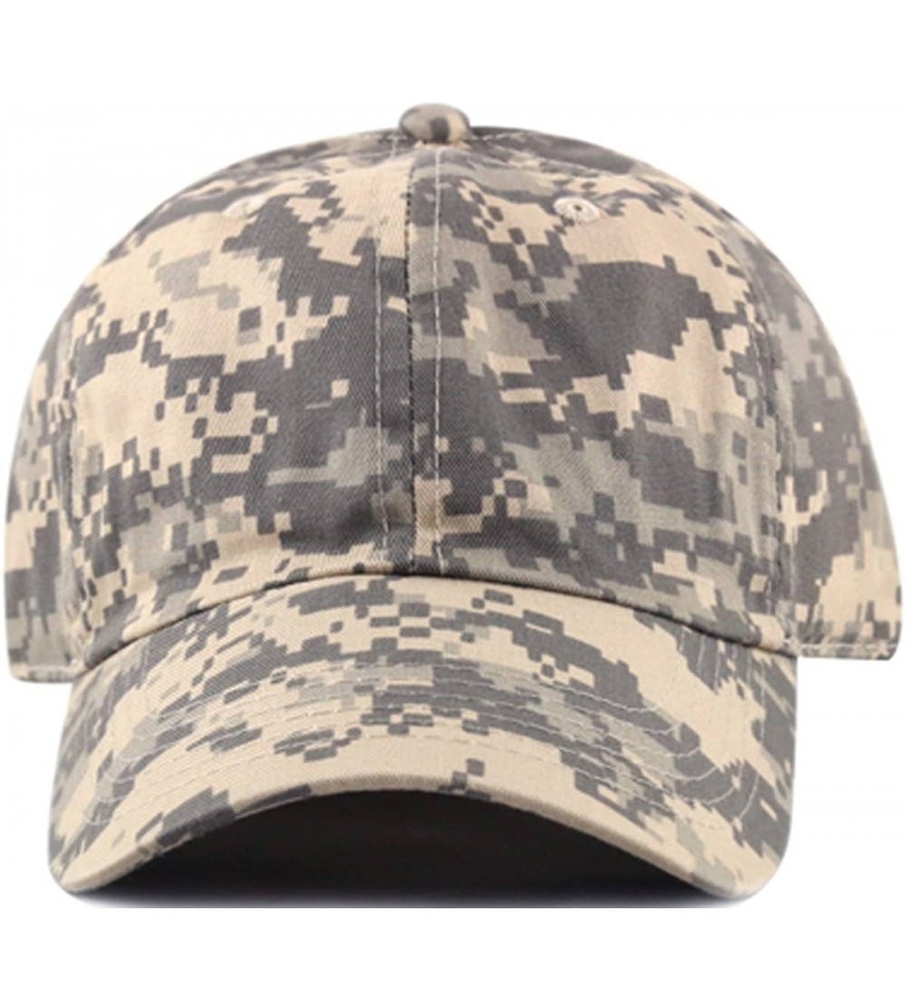 Baseball Caps Plain Stonewashed Cotton Adjustable Hat Low Profile Baseball Cap. - Grey Digital Camo - CR12O6XRDZJ $11.98