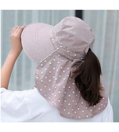 Sun Hats Women's UPF+50 Sun Visor Detachable Flap Hat Foldable Wide Brimmed UV Protection Hat - Blue - C118RS7I4M3 $9.71