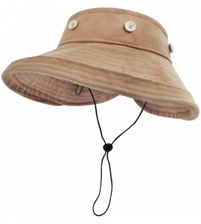 Sun Hats Removable Top Sun Visor Hat-Womens UV Protection Wide Brim Cap Beach Hat - Khaki (Removable Top Design) - C118DNWAI6...