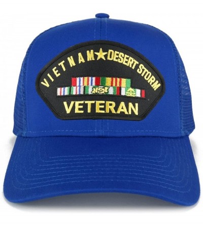 Baseball Caps Vietnam and Desert Storm Veteran Embroidered Patch Snapback Mesh Trucker Cap - Royal - CO189ONDE9I $20.12