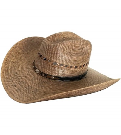 Cowboy Hats Mexican Palm Western Sombrero Cowboy Hat Safari Sun Lifeguard Gardener SPF Big Brim - Brown - CX12EXR4DT1 $40.25