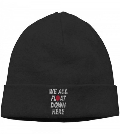 Skullies & Beanies Soft Knitting Hat for Men Women- We All Float Down Here Skull Cap - Black - CV18L75WCC0 $15.35