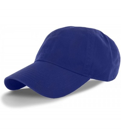 Baseball Caps Plain 100% Cotton Adjustable Baseball Cap - Blue - CD11SEDER1Z $10.66