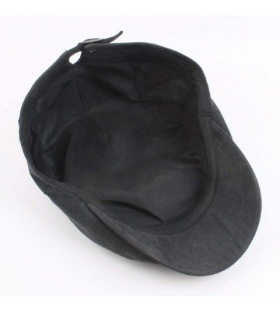 Newsboy Caps Beret for Men Flat Cap for Men-Cotton Mens Wide Brim Hat New 2019 Winter Fashion Gift Outdoor - Black - CX18Z0MG...