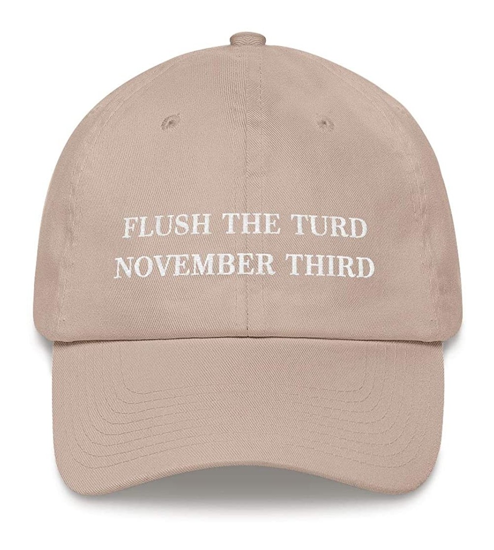 Baseball Caps Flush The Turd November Third Hat (Embroidered Dad Cap) Anti Donald Trump - Stone - CF18XTIYWC9 $27.03