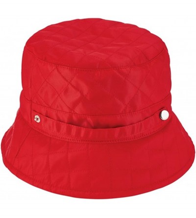 Bucket Hats Women's Packable Quilted Rain Hat - Red - C612HZE92W7 $28.64