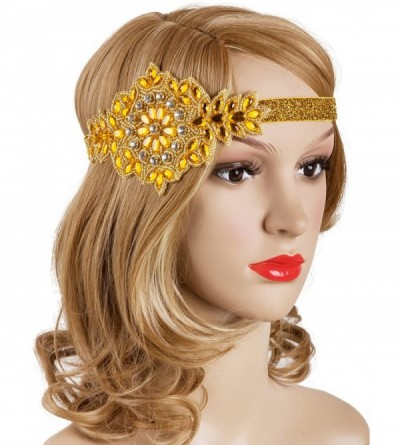 Headbands Gold 20s Art Deco 1920s Flapper Headband Headpiece Silver - CG17XQ9HUZI $12.08