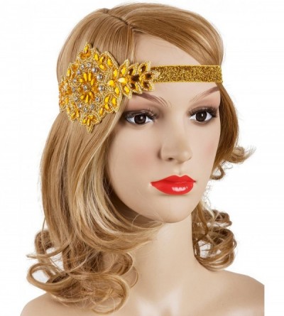 Headbands Gold 20s Art Deco 1920s Flapper Headband Headpiece Silver - CG17XQ9HUZI $12.08