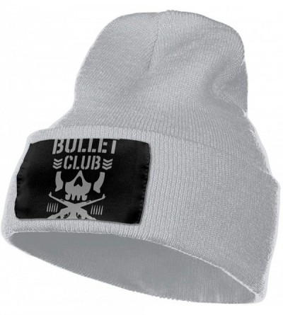 Skullies & Beanies Women & Men Bullet Club Winter Warm Beanie Hats Stretch Skull Ski Knit Hat Cap - Gray - CY18MGCD4ND $17.77