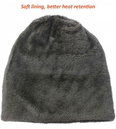 Skullies & Beanies Womens Slouchy Beanie Gloves Set Skull Cap Touch Screen Mittens Winter Hat - Hat+ Gloves (Black) - CA189T6...