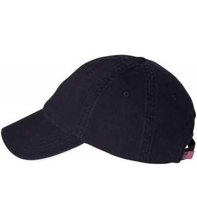 Baseball Caps 3617 Unstructured Washed Cap with Pancake Visor - Navy/ White - CH115Z4GWOB $14.84