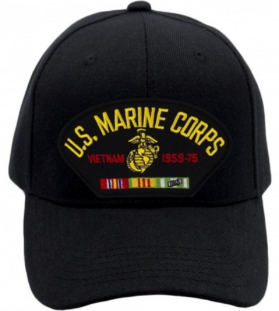 Baseball Caps US Marine Corps - Vietnam War Hat/Ballcap Adjustable One Size Fits Most - Black - CR1899WT3AS $29.79