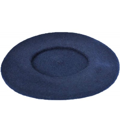 Berets Girls&Boys French Style Wool Beret Kids Hat - Navy Blue - CZ18S9E3ZTZ $11.81