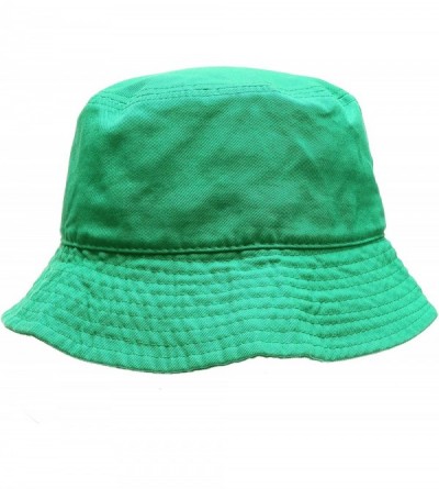 Bucket Hats Summer 100% Cotton Stone Washed Packable Outdoor Activities Fishing Bucket Hat. - Kelly Green - CO182337M3W $9.54
