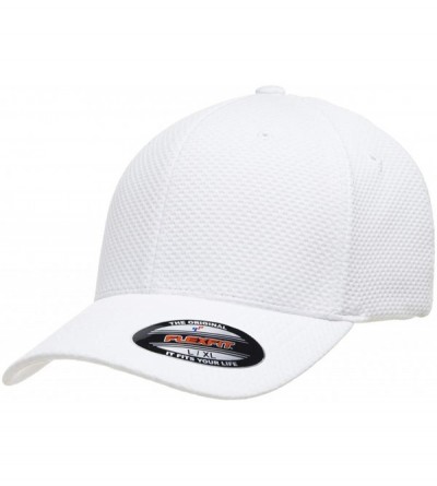 Baseball Caps Flexfit Cool and Dry 3D Hexagon Jersey Cap - Moisture Wicking Hat- Bundle w/Hat Liner - White - CQ18HESM0EZ $18.04
