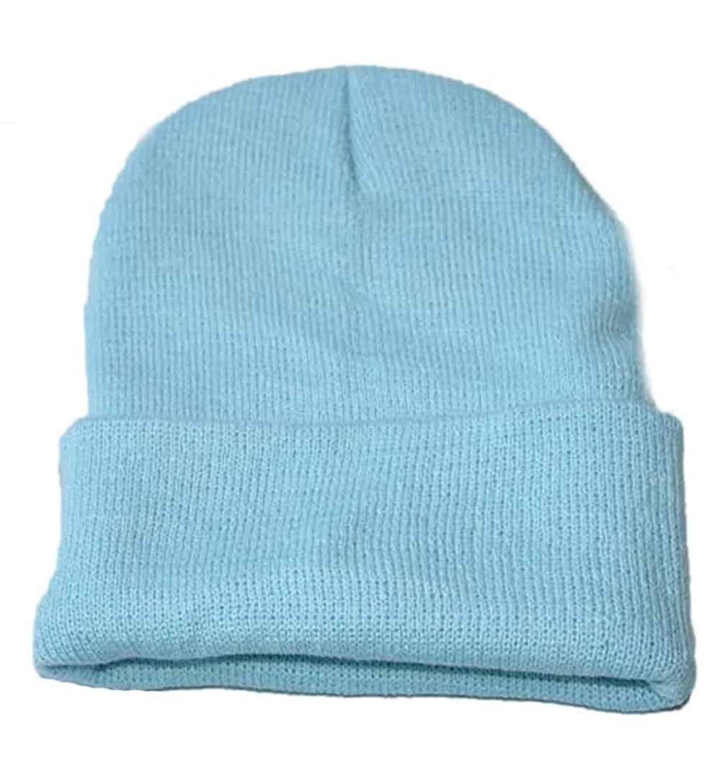 Skullies & Beanies Unisex Knit Beanie Hat Skull Cap Knitting Hat Beanie Caps Winter Warm Hat Cuffed Plain Skull Knit Hat Cap ...