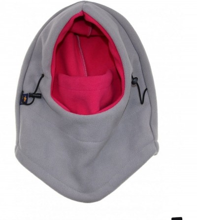 Balaclavas Balaclavas Hat Double Layers Thicken Caps Winter Versatile Neck Warm Fleece Ski Face Mask - Gray&red - C7185SZOI0H...