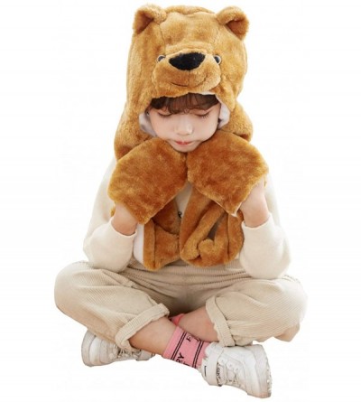 Skullies & Beanies Winter Animal Hat Set Cap 3-17yr Kids Cosplay Party Costume Toy - Brown Bear - C911QG0EGXH $14.37