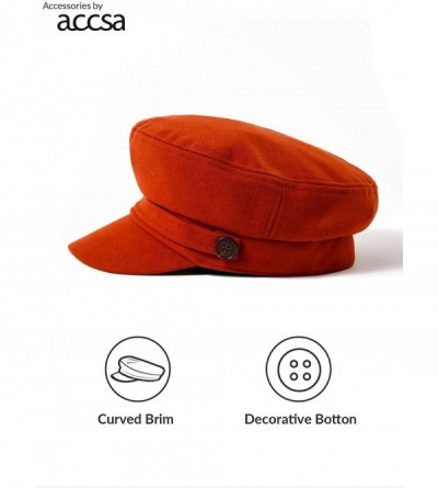Newsboy Caps Women Fashion Newsboy Cap Bakerboy Cabbie Gatsby Pageboy Visor Beret Hat - Brick Red Hat Amber Button - CU18T6AU...