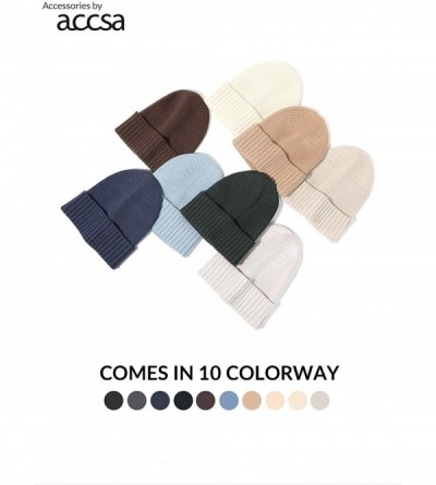 Skullies & Beanies Men Women Beanie Warm Winter Soft Cuff Slouchy Knit Hat 2 Pack - Sky Blue and Navy - C7194R5E5MQ $14.62