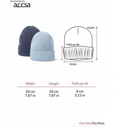 Skullies & Beanies Men Women Beanie Warm Winter Soft Cuff Slouchy Knit Hat 2 Pack - Sky Blue and Navy - C7194R5E5MQ $14.62