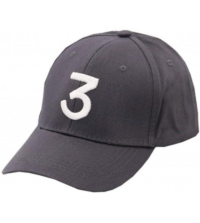 Baseball Caps Chance The Rapper Baseball-Cap Embroidered 3 Dad Hat Hip-Hop - Grey - CQ18OSO5G5A $8.27