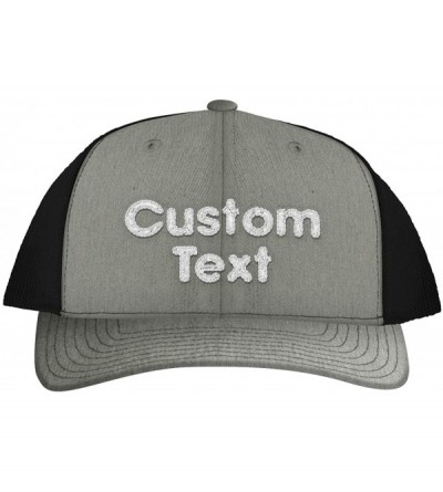 Baseball Caps Custom Embroidered C112 Trucker Hat - Your Text Here - Personalized Text - CP07 - Heather \ Black - CB18TRLEO38...