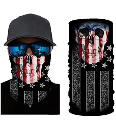 Balaclavas Stripes USA Flag Print Balaclava and Cool Skull Stars for Men Women Dust Wind Mask Neck Gaiter - Cy-dc001 - CB199I...