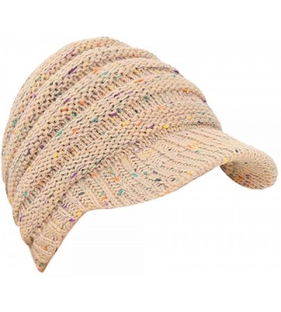 Skullies & Beanies Women Winter Ponytail Turban Hat Knit Baseball Cap Earmuffs Beanie Hat - Khaki - CW18KNGDIUC $18.82