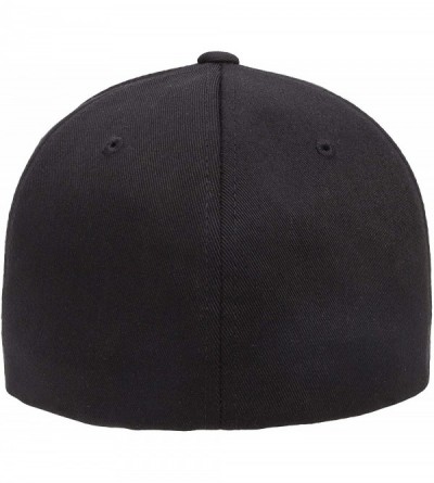 Baseball Caps Unisex Wooly Combed Twill Cap - 6277 - Black - C6184EUA7LA $18.71