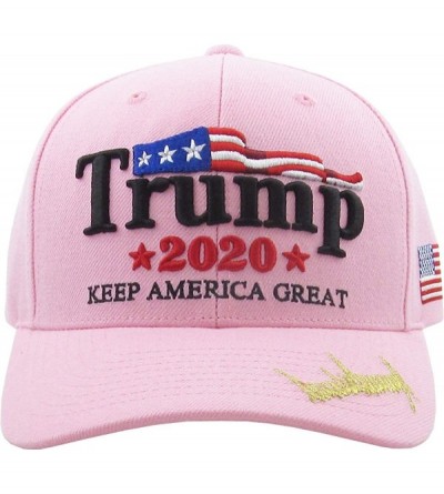 Baseball Caps Make America Great Again Our President Donald Trump Slogan with USA Flag Cap Adjustable Baseball Hat Red - CU18...