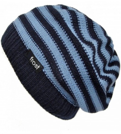 Skullies & Beanies M-147 Slouchy Spring Striped Oversized Beret for Teens and Men - Blue - C111D12E1MJ $14.54