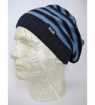 Skullies & Beanies M-147 Slouchy Spring Striped Oversized Beret for Teens and Men - Blue - C111D12E1MJ $14.54