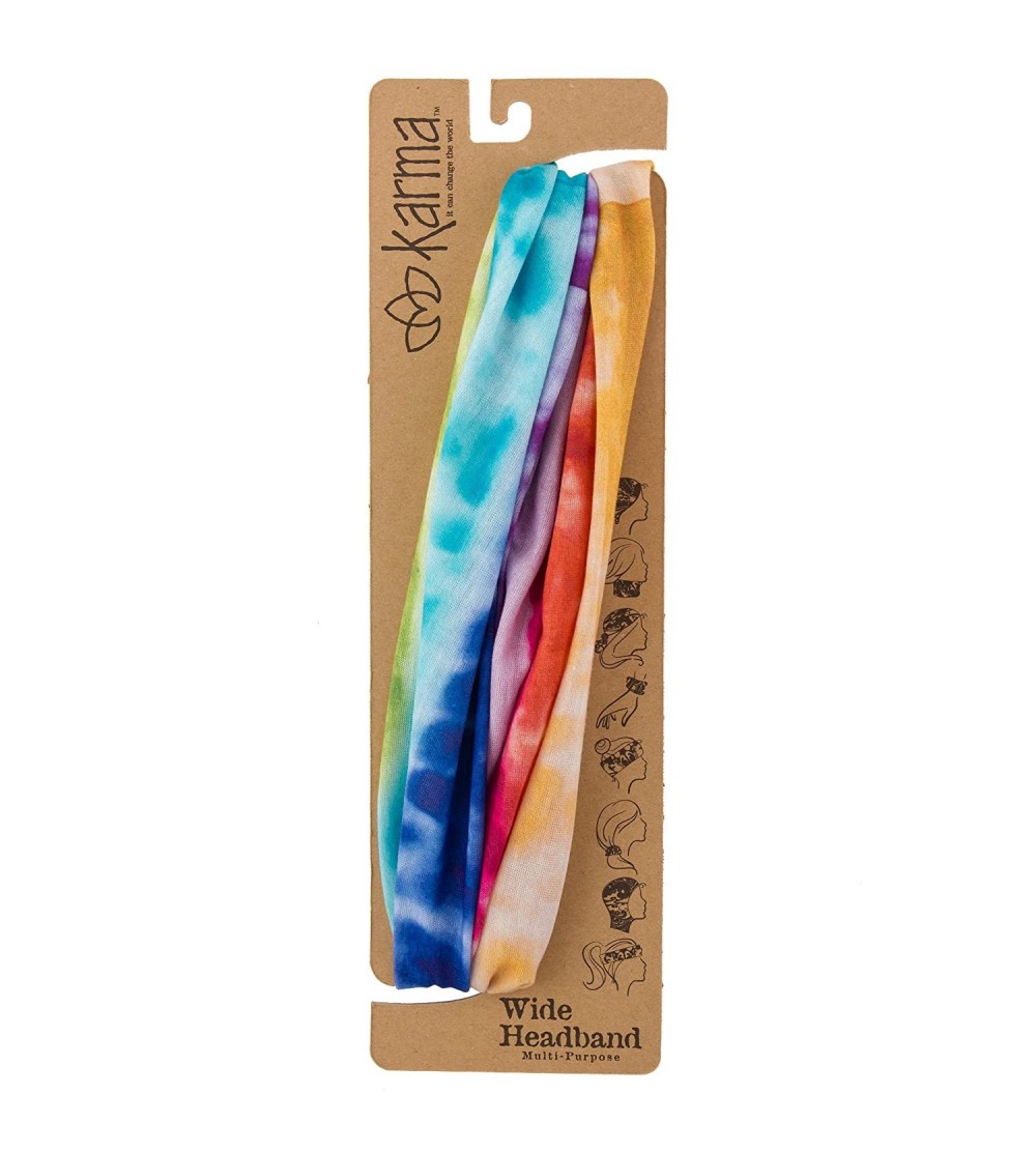 Headbands Wide Headband- Rainbow Tie Dye - Rainbow Tie Dye - CP124I39JLR $10.41