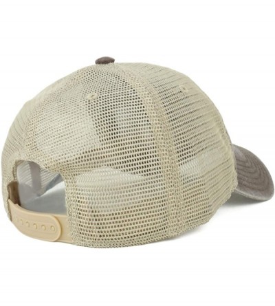 Baseball Caps Oversize XXL Unstructured Washed Pigment Dyed Trucker Mesh Cap - Brown - C318LNH9XIN $17.64