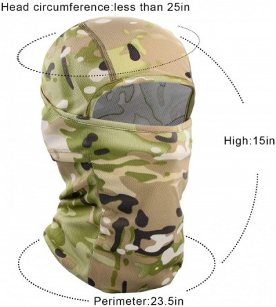 Balaclavas Balaclava Face Mask UV Protection Windproof Sun Hood for Men Women - Black+camo - CN1924DONUH $9.82