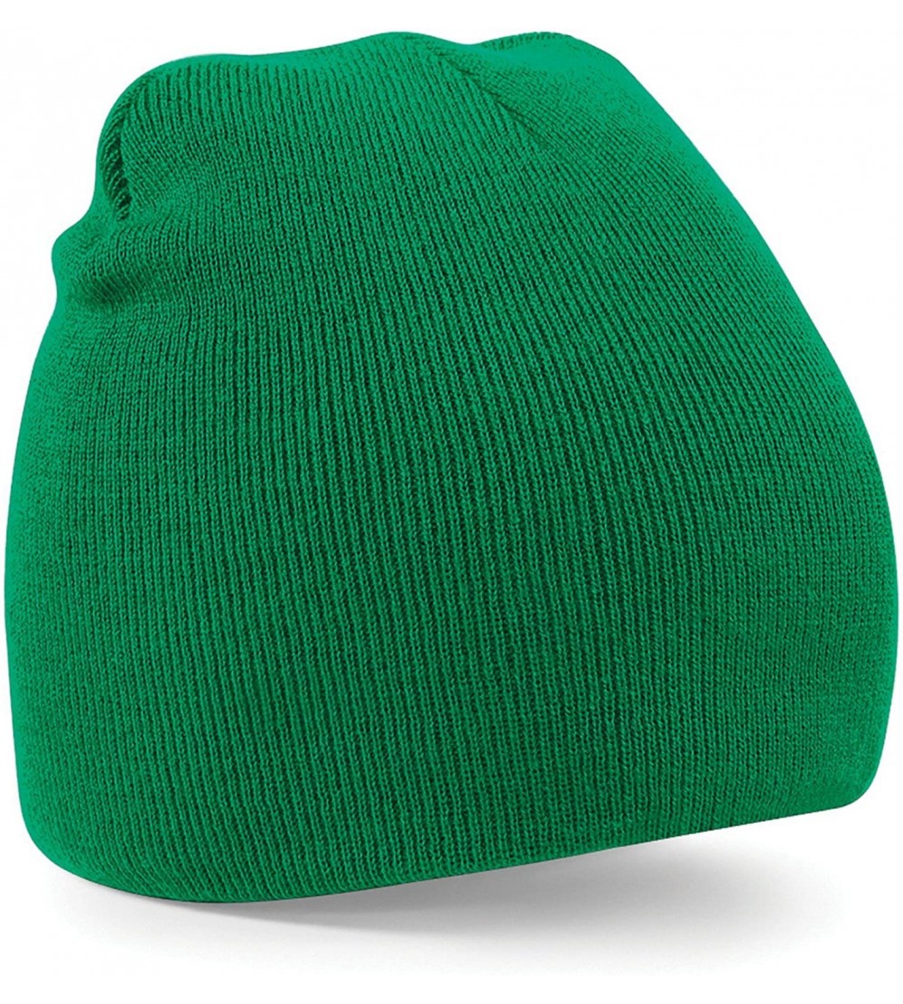 Skullies & Beanies Plain Basic Knitted Winter Beanie Hat - Kelly Green - CH12NER3L7X $10.66