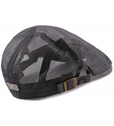 Newsboy Caps Bigface Up Men's Summer Breathable Mesh Hat Cabbie hat Hunting Hat Gatsby Newsboy Ivy Cap - Gray - CB18RT2575R $...