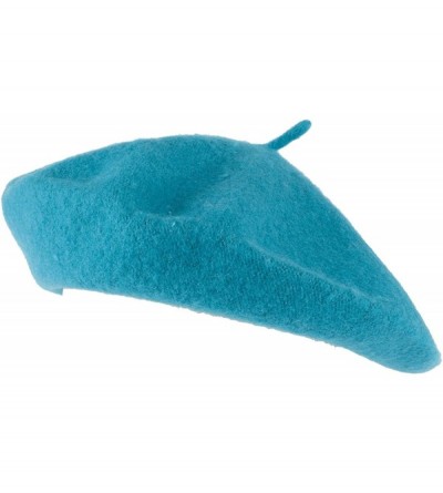 Berets Wool Blend French Beret for Men and Women in Plain Colours - Teal - CV12NGE7P0S $9.97