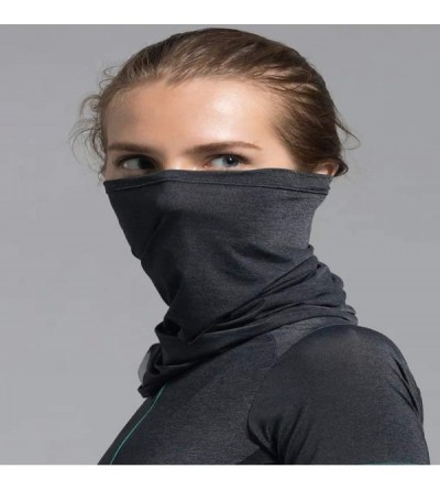 Balaclavas Neck Gaiter Face Mask- Bandana Scarf Fishing Running Face Cover Sun UV Protection for Men Women Black Grey - CV199...