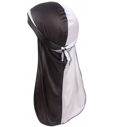 Skullies & Beanies Unisex Men Women's Fashion Velvet Bandana Hat Durag Rag Tail Headwrap Headwear - Black 1 - CG18TGCAKQ4 $17.78