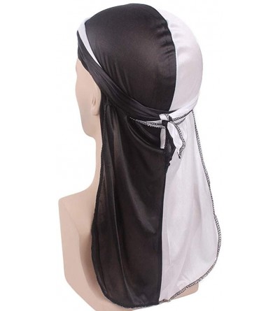 Skullies & Beanies Unisex Men Women's Fashion Velvet Bandana Hat Durag Rag Tail Headwrap Headwear - Black 1 - CG18TGCAKQ4 $9.72