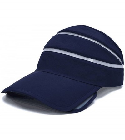 Sun Hats Adjustable Visor Sun Hat Sports Cap Golf Tennis Beach Summer Hats - Navy - CN1827R3CZX $8.05